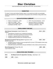 cv dior